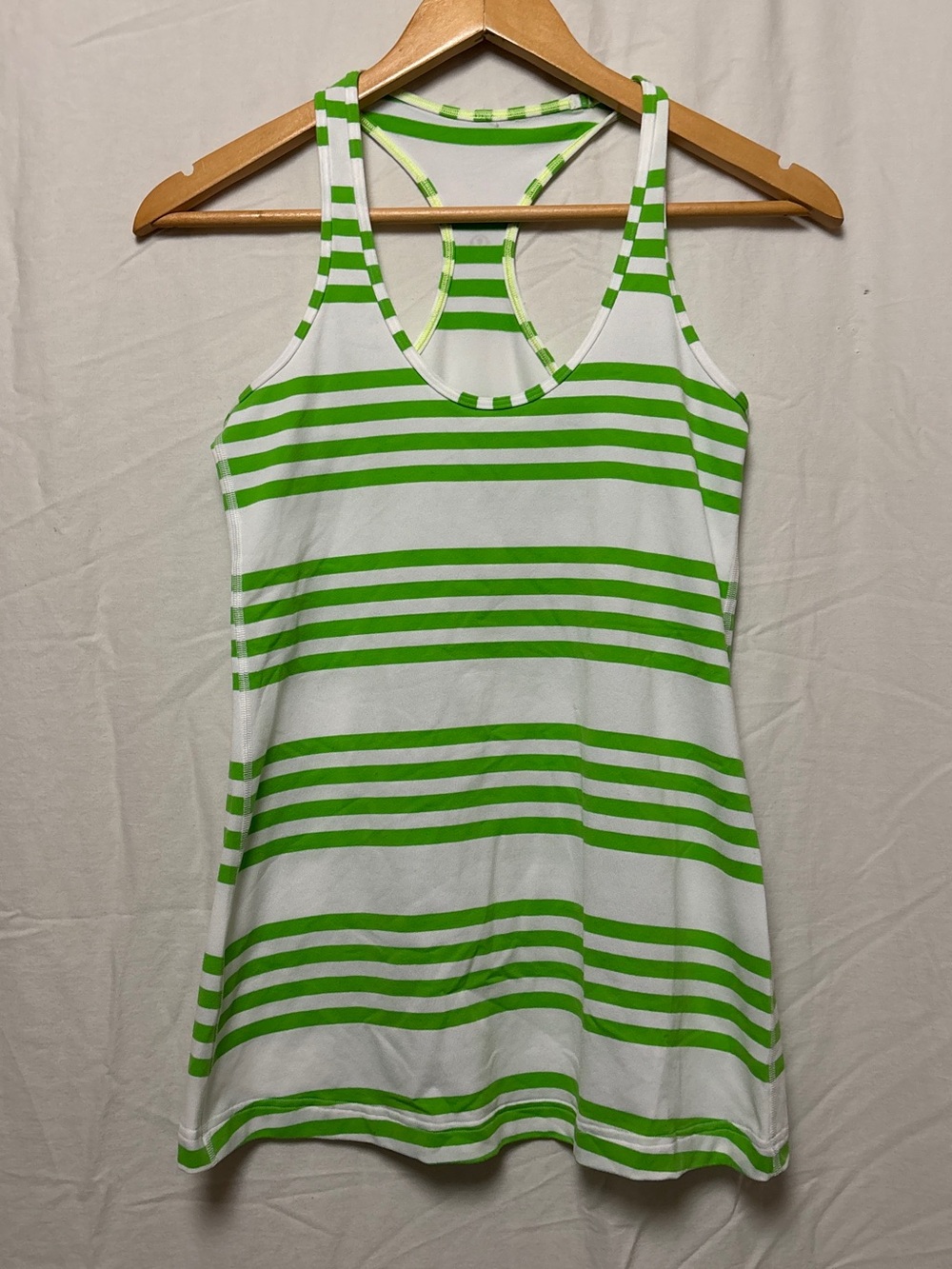 Lululemon racerback tanktop green and white stripped